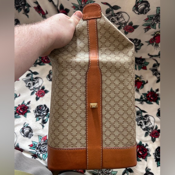 CELINE VINTAGE TRIOMPHE MONOGRAM LARGE BOSTON BAG TRAVEL TRUNK - Picture 12 of 15